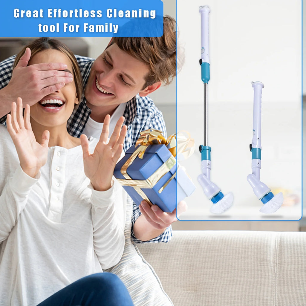 Electric Spin Scrubber,4000Mah Electric Scrubber with 3 Brush Heads Adjustable Extension Handle Power Scrubber for Bathroom Bathtub Wall Floor