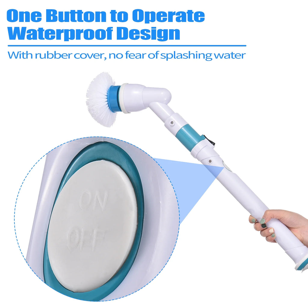 Electric Spin Scrubber,4000Mah Electric Scrubber with 3 Brush Heads Adjustable Extension Handle Power Scrubber for Bathroom Bathtub Wall Floor