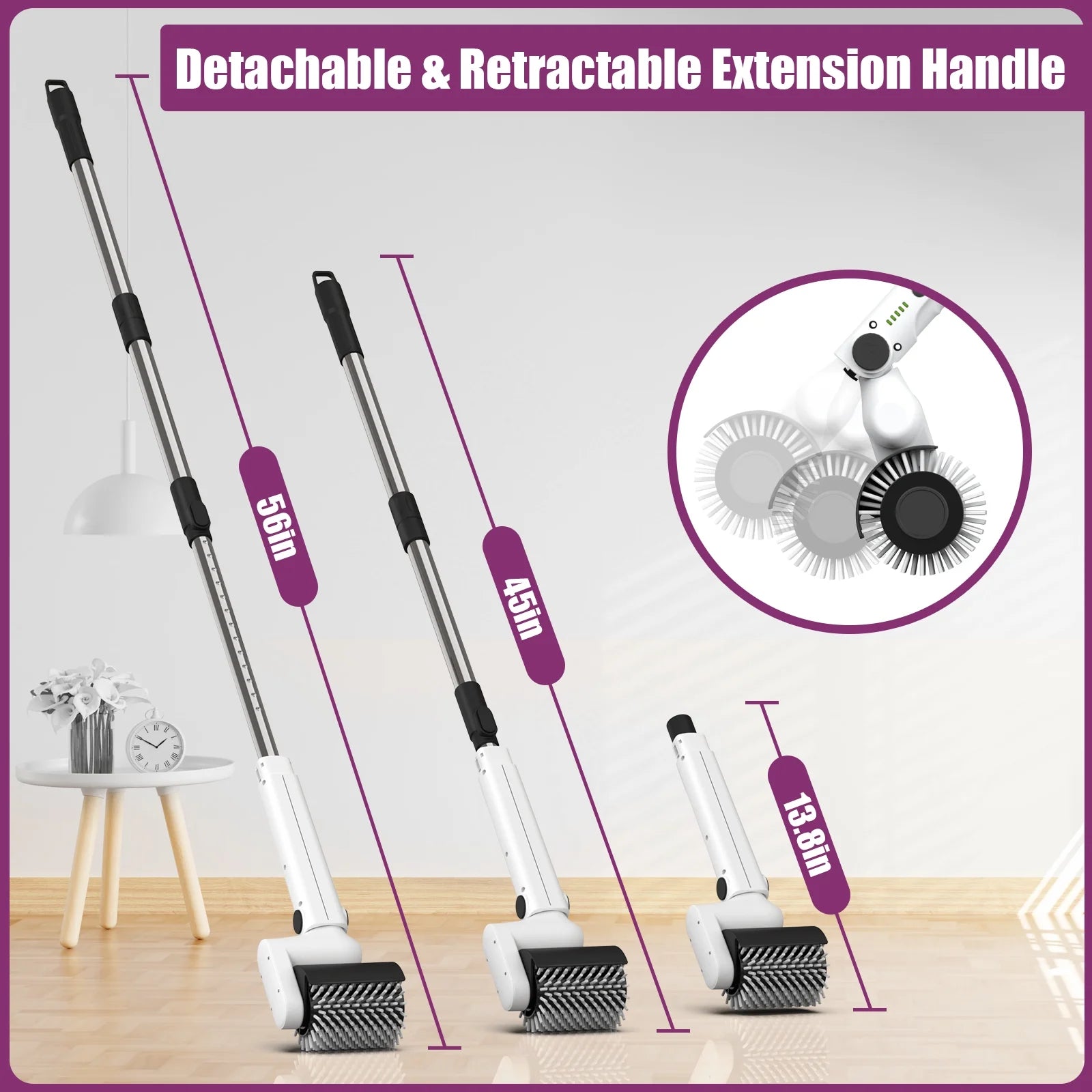 Electric Spin Scrubber, 2025 New Roller-Type IPX7 Waterproof Bathroom Cleaner Brush,Cordless Shower Scrubber